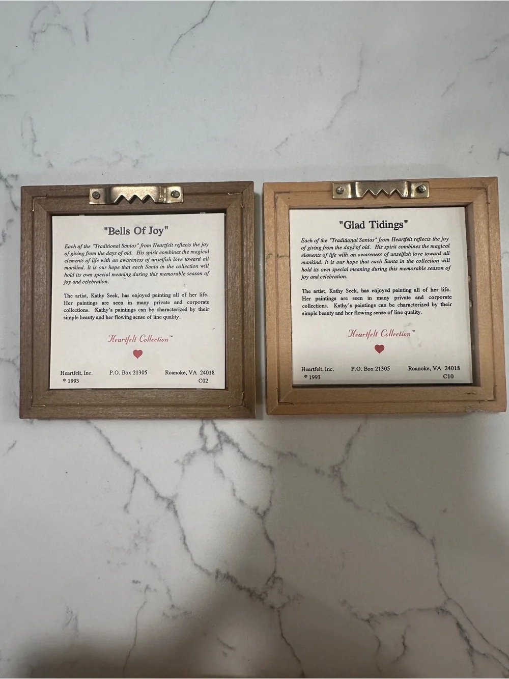 'Bells Of Joy' and 'Glad Tidings' Gold Wall Plaques - Set of 2